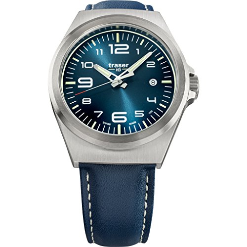 Traser Herren Analog Quarz Uhr mit Leder Armband 108214