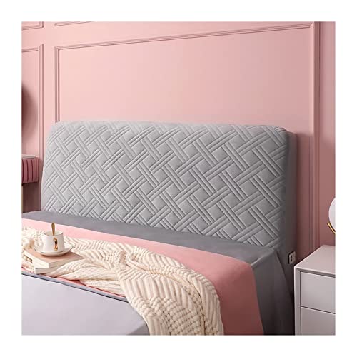 Bettkopfteil Hussen Soft Plush Headboard Cover Solid Color Pink All-Inclusive Velvet Bed Head Cover 180x70cm Schlafzimmer Kopfteil (Color : Light Gray, Size : W220 x H70cm)