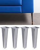 IPEA 4 x Möbelfüße für Sofas und Möbel Modell NEUTRONE - Set mit 4 hochwertigen Füßen aus Eisen - Modernes und Elegantes Design Farbe Silber glänzend, Höhe 195 mm