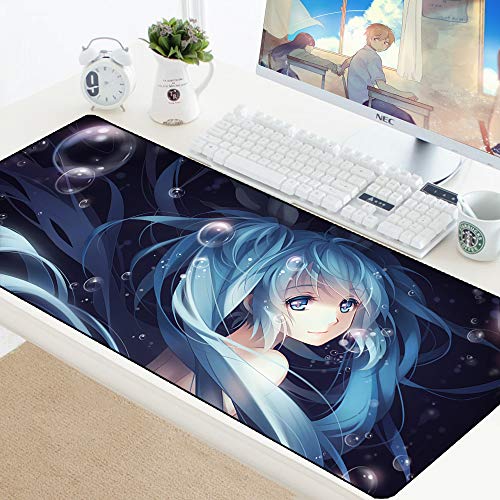 BILIVAN Anime Mauspad Gamer Gaming Hatsune Miku Mousepad Keyboard Mats Grande Desk Protector Pad (700 x 300 x 3 mm, 9)