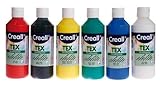 Creall Tex 6er Set - Textilfarben im 6er Grundfarben Set