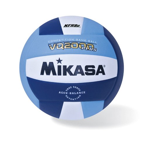 Mikasa VQ2000 Micro Cell Volleyball, Unisex, Mikasa Micro Cell Volleyball, Blau/Marineblau/Weiß., VQ2000-CNW, Columbia Blau/Marineblau/Weiß, Official Size and Weight