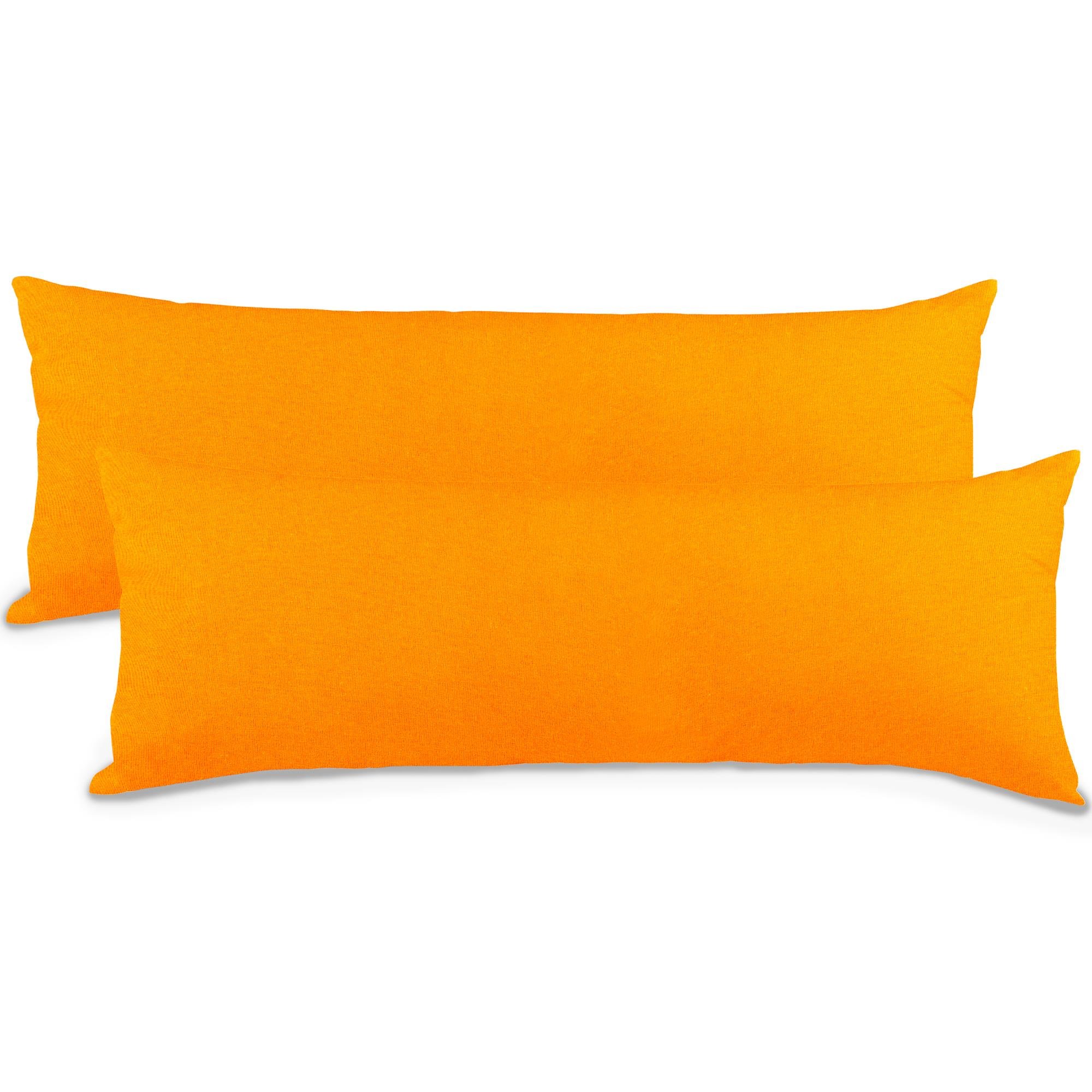 aqua-textil Classic Line Kissenbezug 2er-Set 40 x 200 cm orange Baumwolle Seitenschläferkissen Bezug Reißverschluss