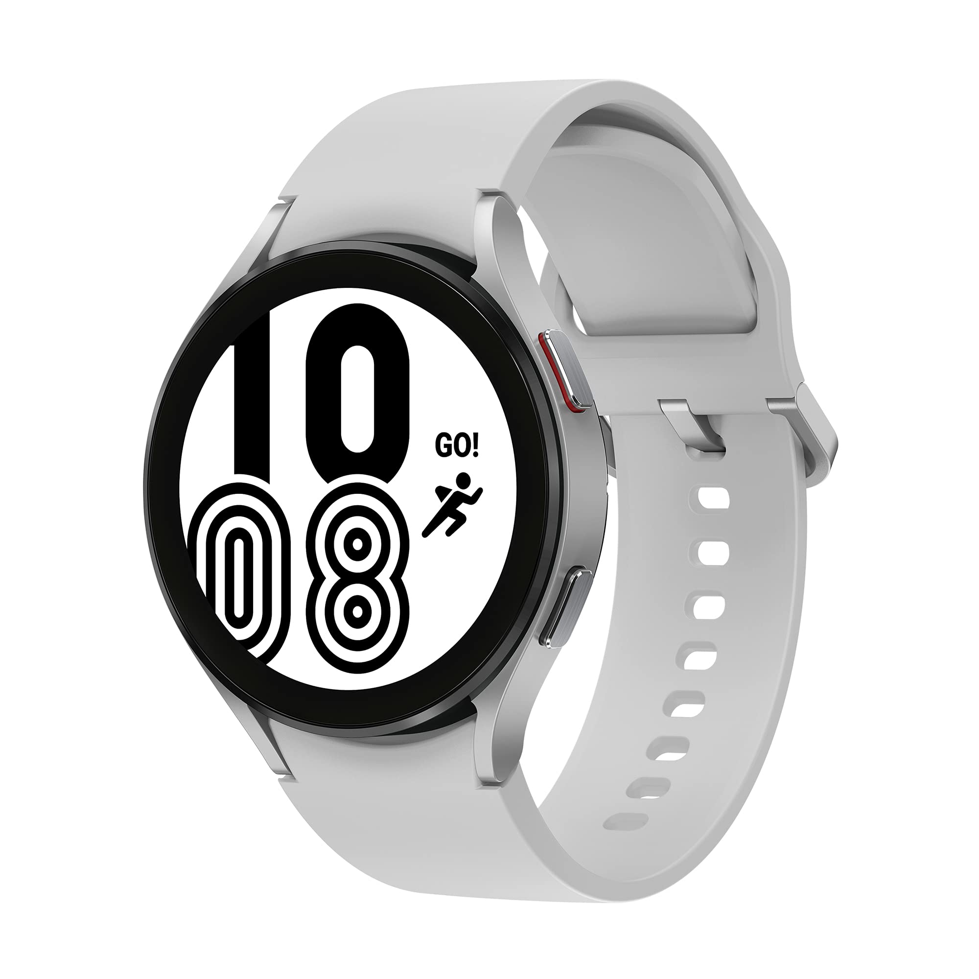 Samsung Galaxy Watch4, Runde Bluetooth Smartwatch, Wear OS, Fitnessuhr, Fitness-Tracker, 44 mm, Silver inkl. 36 Monate Herstellergarantie [Exkl. bei Amazon]