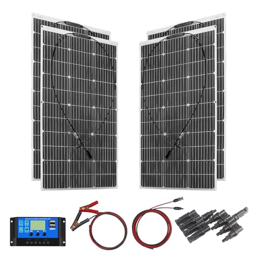 400W Flexibles Solarpanel Biegsames Wasserfestes-solarmodul 20A Solar Laderegler für Wohnmobil, Auto, Camping,Boot