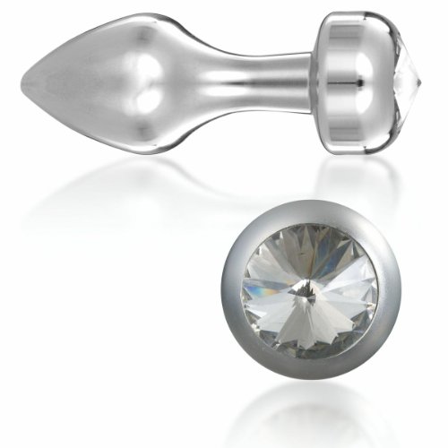Deluxe Butt Plug Flexxio (Ø 30 mm) Aluminium eloxiert mit Kristall, von Venize