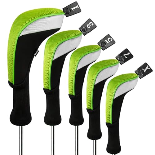 Andux Golf 460cc Fahrer Holz Kopfbedeckungen mit langem Hals Packung mit 5 Grün