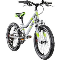 Galano GA20 Kinder Fahrrad ab 115-130cm oder 5 Jahre 7 Gang Mountainbike 18 Zoll für Mädchen oder Jungen Kinderfahrrad Hardtail MTB vorne gefedert, leicht (22 cm, grau/grün)