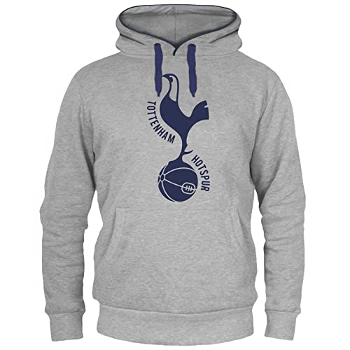 Tottenham Hotspur - Herren Fleece-Kapuzenpullover mit Grafik-Print - Offizielles Merchandise - Geschenk für Fußballfans - Grau - M