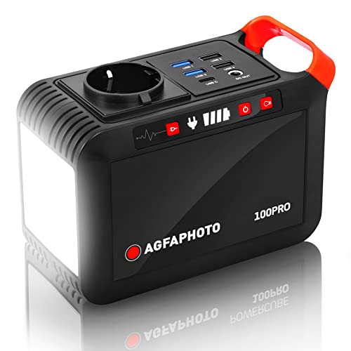 AgfaPhoto Powercube 100 Pro Powerstation Li-Ion Schwarz, Rot