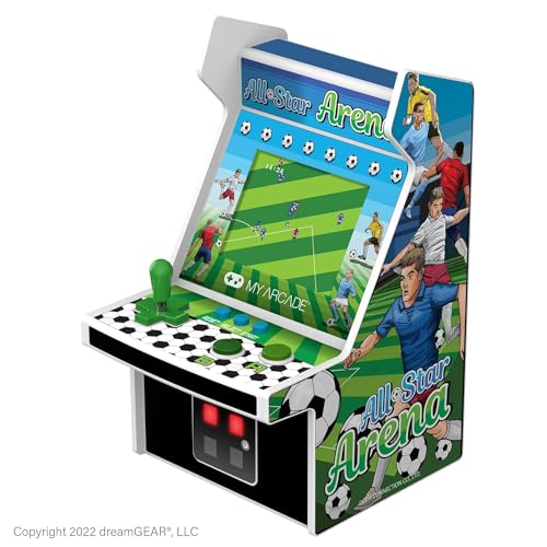 My Arcade All Star Arena Micro-Player, voll tragbare Mini-Arcade-Maschine mit 307 Retro-Spielen, 7 cm Bildschirm