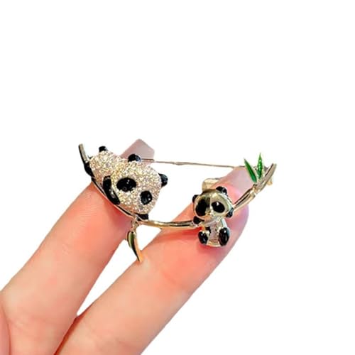 Niedliche Panda-Brosche, modisches Tier-Bambus-Corsage-Pin-Mantel-Zubehör, modische Brust-Blumen-Pin-Accessoires