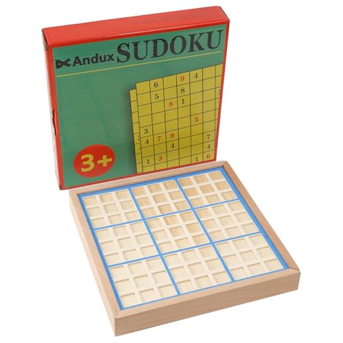 Andux Holz Sudoku Brett Spiele Mit Schublade SD-02 (Blau)
