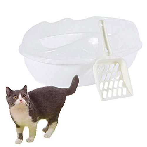 Katzenklo Katzentoilette Anti-Splash-Bettpfanne Katzenstreutablett klein Eckstreu Tablett Cat Katzentoilette Selbstreinigende Katzentoilette White