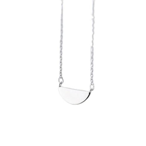 Good dress Damen Geschenk Halskette S925 Silber Halskette, Weibliche Einfache Halbkreis Halskette, Geometrische Kurze Schlüsselbeinkette,Silber-, 925 Silber