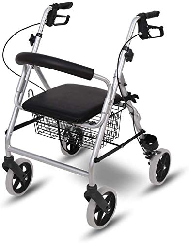 Rollator s Rollator with Seat and Wheels, Portable Rolling for Seniors, Medical Mobility Walking Aids, with Large Capacity Storage Basket