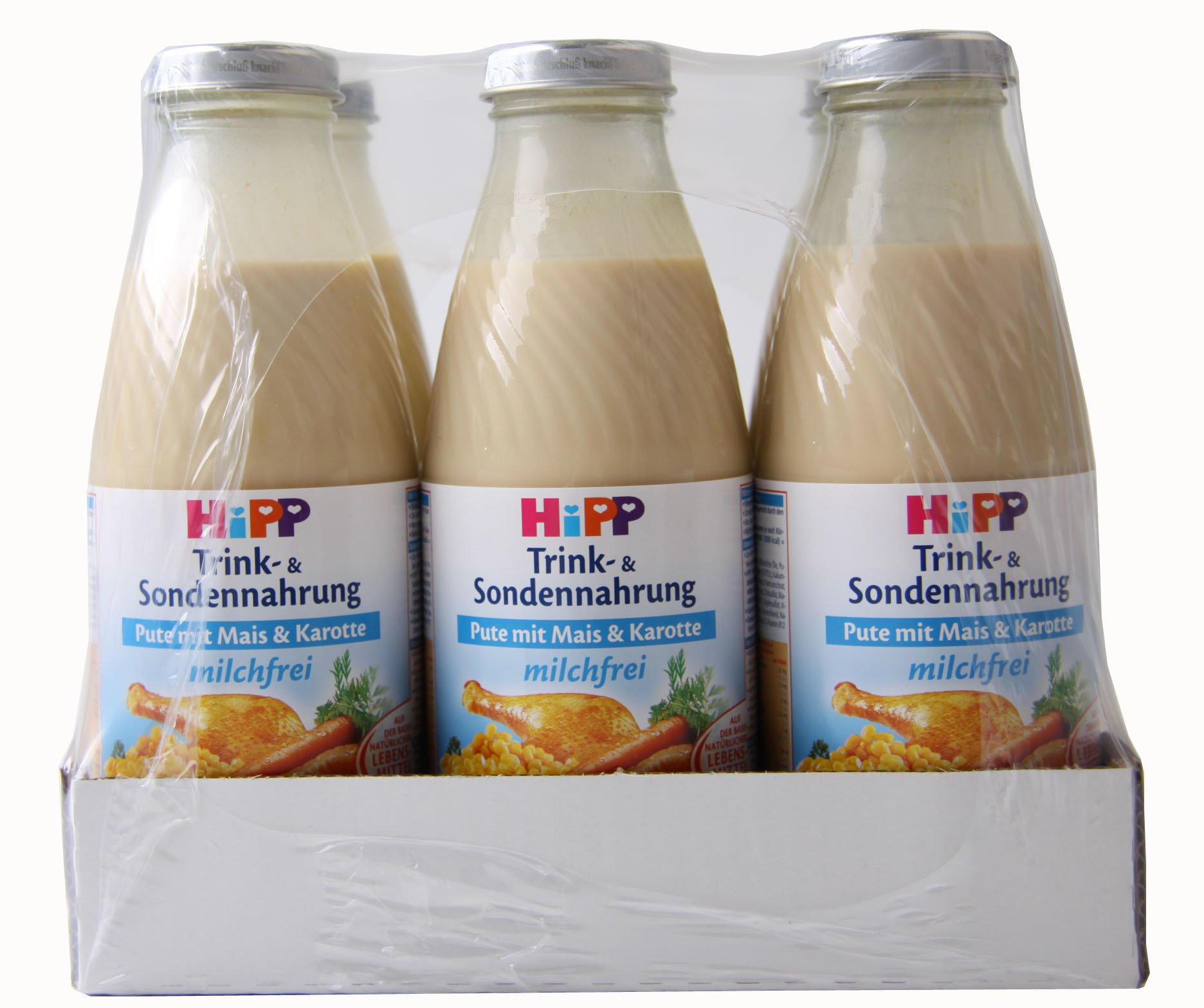 Hipp Trink- u. Sondennahrung Pute mit Mais & Karotte, 500 ml - ohne Milch - 12 Flaschen