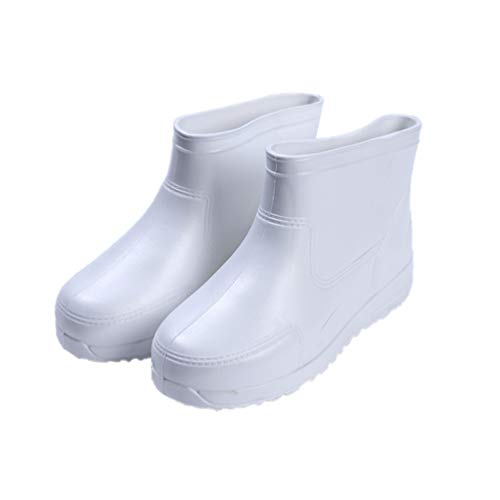 Supvox Regen Schuhe verdicken Regen Stiefel säurebeständige Stiefel alkalibeständige Stiefel für Outdoor Indoor regentag 1 para (größe 45 weiß)