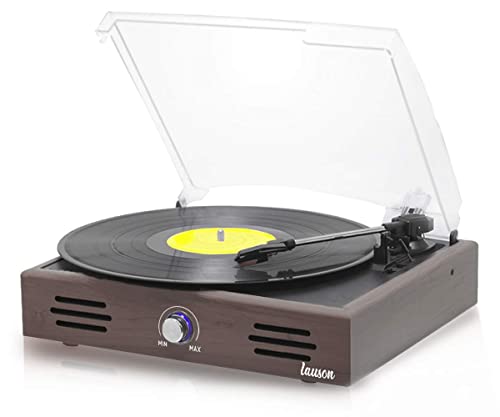 LAUSON JTF036 Retro Plattenspieler | USB | Record Player | Schallplattenspieler Vinyl | Plattenspieler mit Lautsprecher | 3 Geschwindigkeitsstufen (33/45/78), Holz