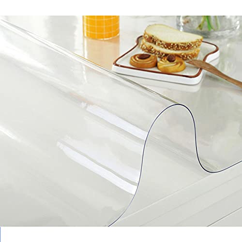 Transparente PVC Tischdecke - Abwischbar Schutztischdecke Tischschutz - Breite & Länge wählbar-FüR Esstisch Couchtisch Und Schreibtisch,Rechteck (Dicke:1.5mm,Größe:30x90cm/11.8x35.4in)