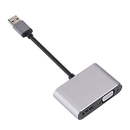 Diyeeni USB zu HDMI VGA Adapter, USB 3.0 zu 1080P HD HDMI VGA Konverter, Computer HDMI Adapter für Windows 7/8/8.1/10