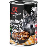 Sparpaket alpha spirit Dog Meatballs 12 x 400 g - Rind & Salbei