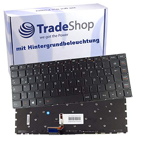 Trade-Shop Original Laptop Tastatur Deutsch QWERTZ für Lenovo 80jh0025us, st1c3b-uk 25215065, mp12-w2, 5D10H35588, 80JH002DUK mit Hintergrundbeleuchtung