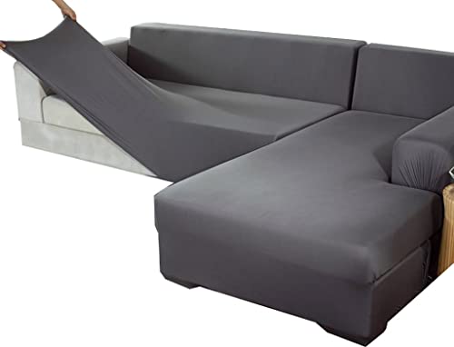 Couchbezug L Form Sofabezug Sofahusse Ecksofa Stretch Sofa überzug für 1/2/3/4 Sitzer Sofabezüge fuir Klassische und ecksofas, l- & u-Form,mit 1 Stück Kissenbezügen