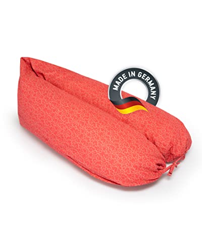bedara Stillkissen - hochwertiges Schwangerschaftskissen - anschmiegsames Lagerungskissen aus Baumwolle - schadstofffreies Seitenschläferkissen - 150cm - Red Clouds