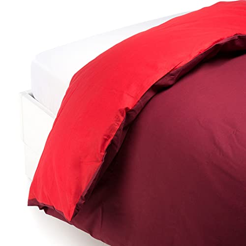 Caleffi Bettbezug für Doppelbett, Baumwolle, einfarbig, Bordeaux, aus Baumwolle, 58604