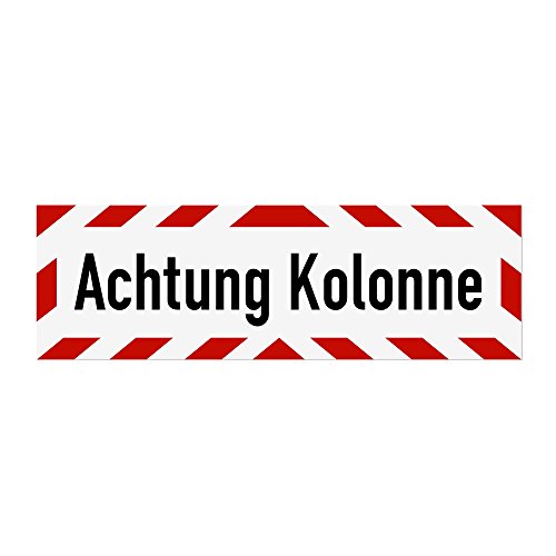 LOHOFOL Magnetschild Achtung Kolonne | Schild magnetisch | lieferbar in DREI Größen (65 x 20 cm)