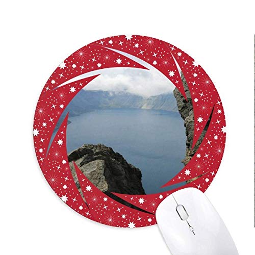 Tianchi Panorama Rad Maus Pad Runde Red Rubber