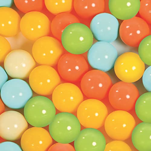 Ludi - 60 Stück Unisex Bälle – Gelb, Orange, Grün, Blau – Spielbälle zum Werfen, Rollen und für Ballpool – 7 cm, weicher Kunststoff – ab 6 Monaten