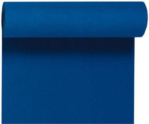 Duni Tête-à-Tête-Tischläufer aus Dunicel alle 120 cm perforiert, Uni dunkelblau, 40 x 2400 cm