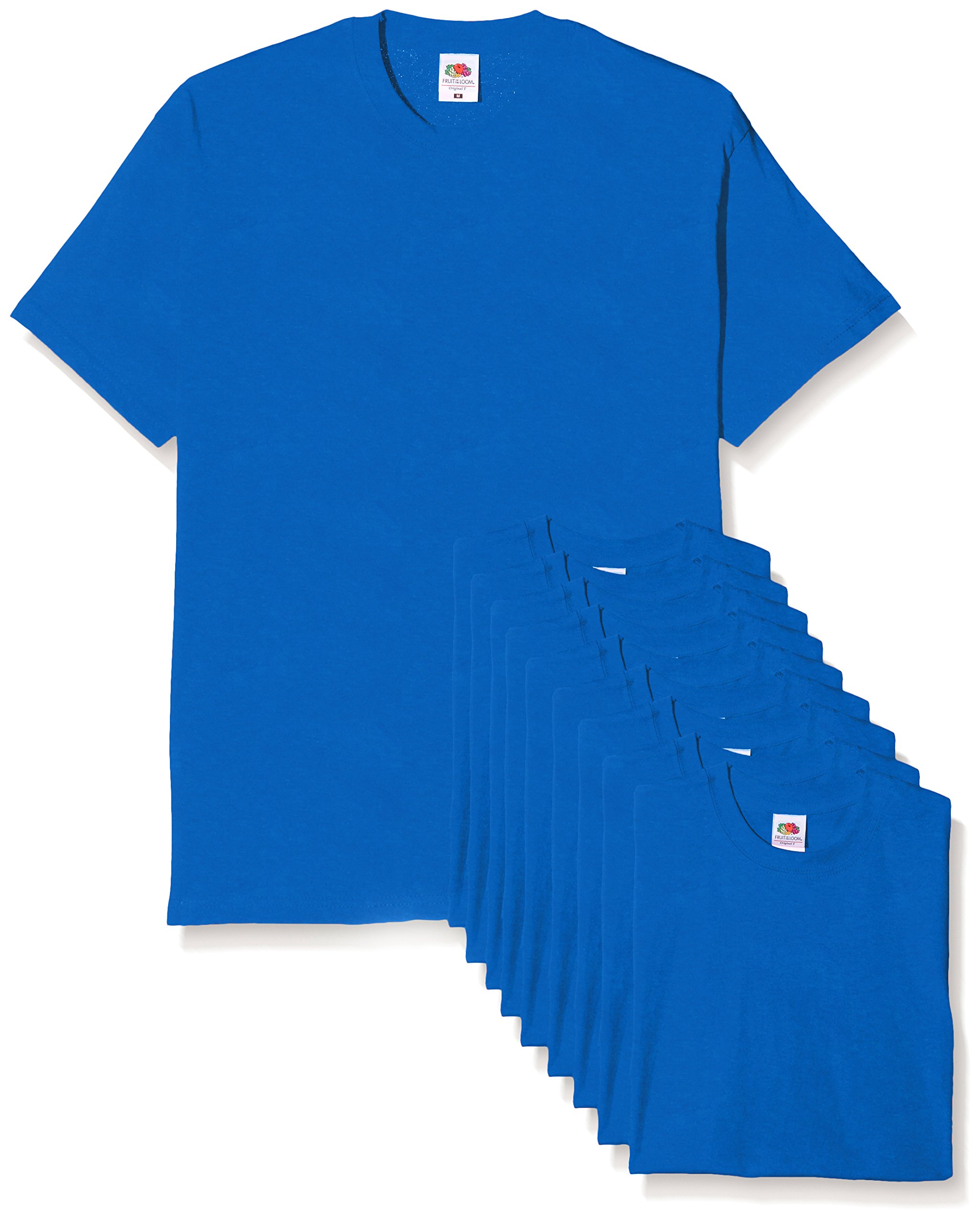 Fruit of the Loom Herren Original T T-Shirt, königsblau, L (10er Pack)