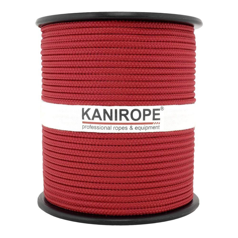 Kanirope® PP Seil Polypropylenseil MULTIBRAID 4mm 100m Farbe Bordeaux (0107) 16x geflochten