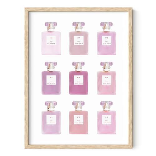 Glam Wall Art Eau de Parfum – von Haus and Hues | Blush Pink Wanddekoration für Frauen Pink Wandkunst für Schlafzimmer Waschraum Wandkunst Pink Poster & Glam Decor für Wand ungerahmt 30,5 x 40,6 cm