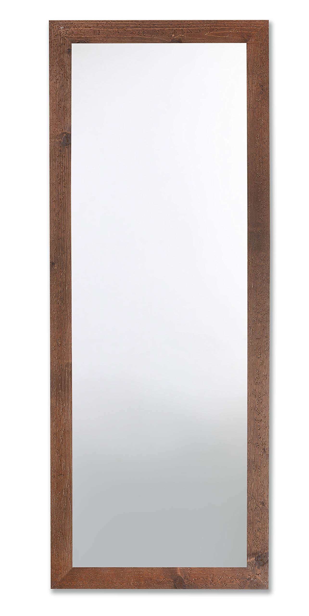 MO.WA Spiegel Holzspiegel Ganzkörperspiegel Wandspiegel 56x147 Wenge Tannenholzrahmen rustikal Langer Spiegel Modern - Flurspiegel Braun, Bodenspiegel
