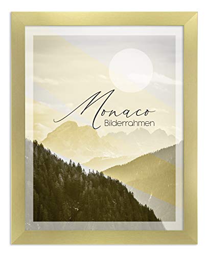 BIRAPA Fotorahmen Monaco 20x50cm Bilderrahmen Metall - Optik Gold Geschliffen Rahmen Posterrahmen