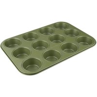 Zenker Muffinform für 12 Stück – Ressourcenschonende und klimaneutrale Backform für Muffins und Cupcakes – 12er Muffinblech mit veganer Antihaftbeschichtung, 7456, 38 x 26 cm