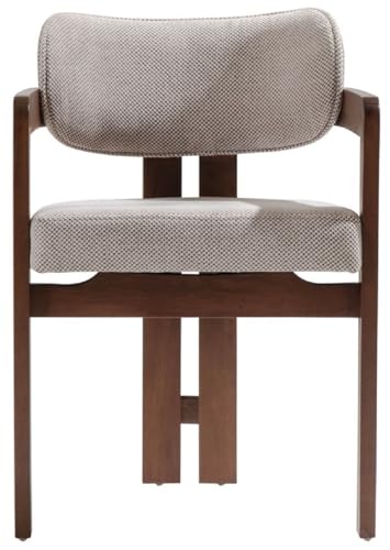 Casa Padrino Luxus Esszimmer Stuhl mit Armlehnen Grau/Dunkelbraun H. 80 cm