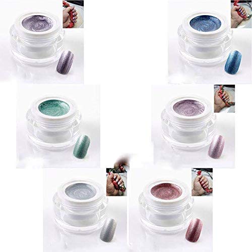 6 x 5 ml exclusives UV Colorgel/Farbgel/Glittergel - im Glitter Pearl Set