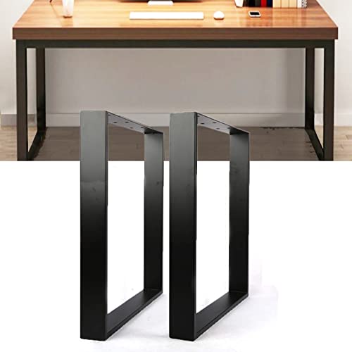 2 x Tischbeine Metall Tischkufen Eisen Tischgestell, Tischkufen Schwarz Einfache Montage für Esstisch Schreibtisch Couchtisch (71x65cm)