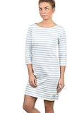 BlendShe Eni Damen Sweatkleid Sommerkleid Kleid Mit Streifen-Optik Und U-Boot-Kragen Aus 100% Baumwolle, Größe:L, Farbe:Cashmere Blue (20243)
