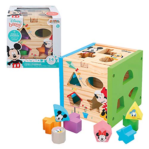 WOOMAX - Cubo 13 piezas encajables madera Disney baby (ColorBaby 48717)