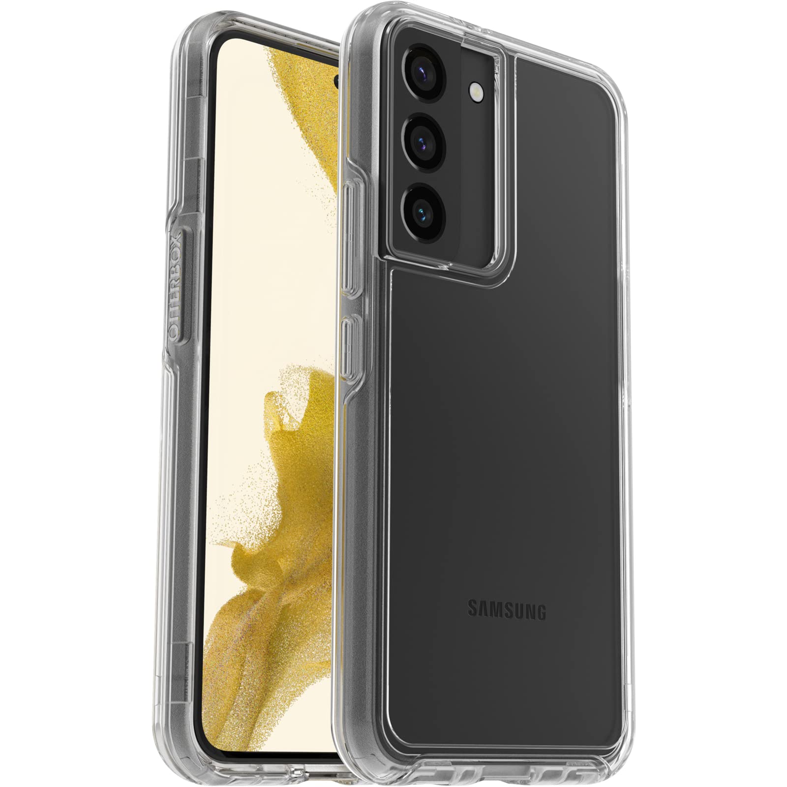 OtterBox Symmetry Clear Hülle für Samsung Galaxy S22, sturzsicher, schützende Hülle, 3x getestet nach Militärstandard, antimikrobiell, Transparent