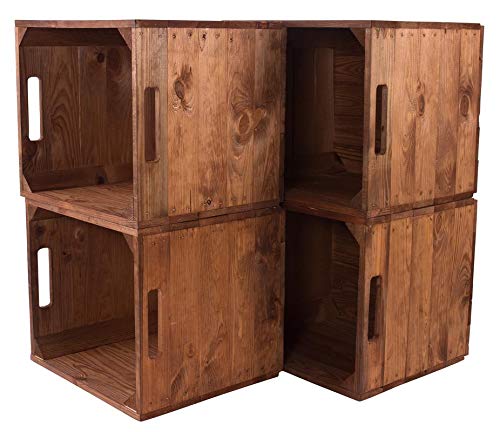 8X Vintage-Möbel 24 Holzkiste Used für Kallax Regale 33cm x 37,5cm x 32,5cm IKEA Regalkiste rustikal IKEA Einsatzkiste Weinkisten als Küchenregal Wandregal Badregal Obstkisten gebraucht alt