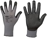 stronghand® Handan Nylon-Strick-Handschuhe (12er Pack) - EN388 CE Cat 2 - benoppt - grau - Gr. 10