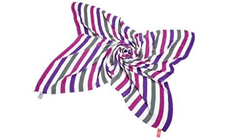 Cuski Great Swandoodle Bambus-Musselin-Decke, Größe XL (Happy Stripes Purple)