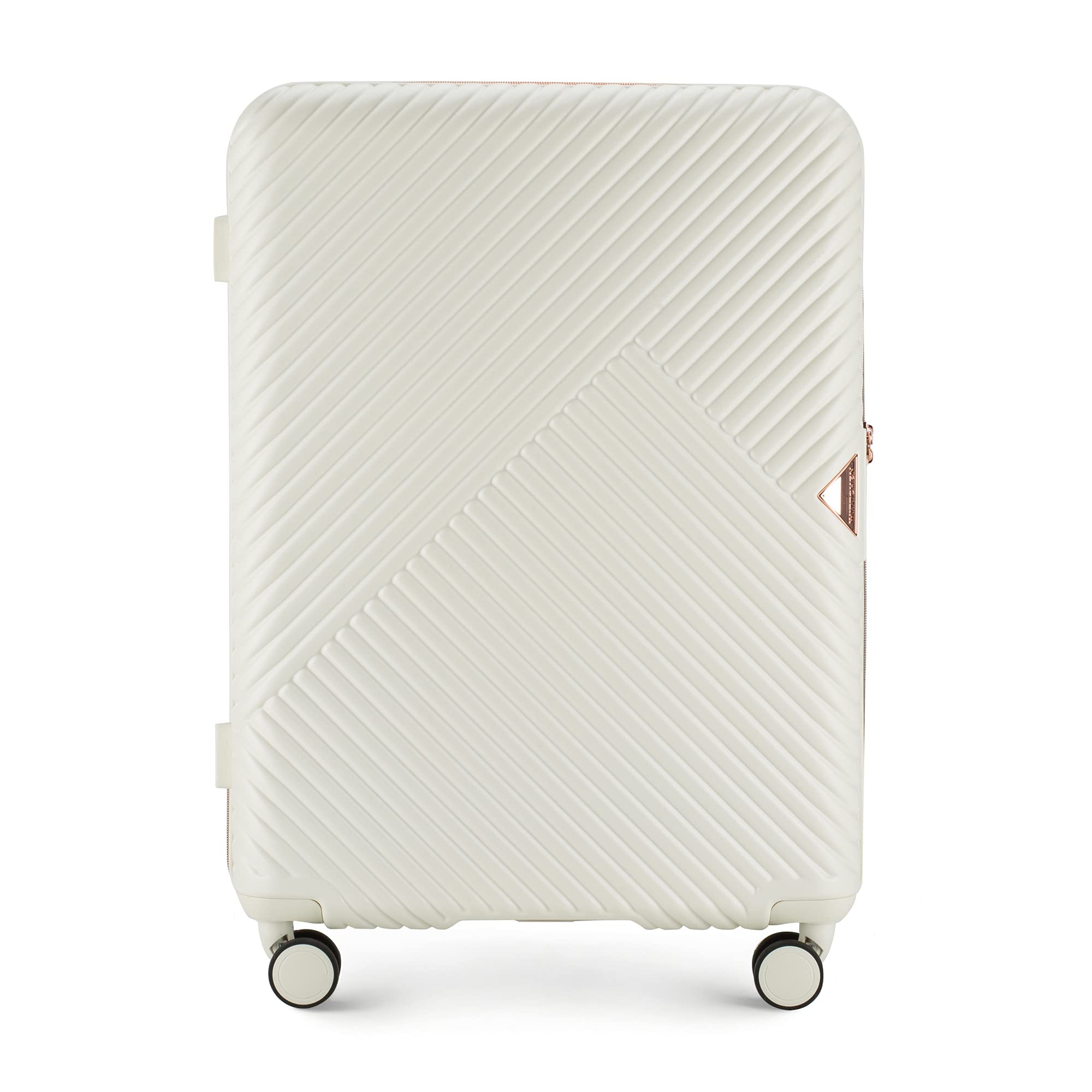 WITTCHEN Mittlerer Koffer Material Polycarbonate Hartschalen Trolley 4 Rollen Kombinationsschloss TSA Größe M Weiß